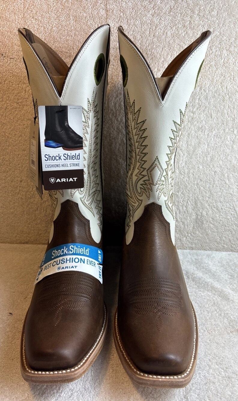 Mens Ariat Southland Western Boots Brown Cowboy Ranch 10 EE
